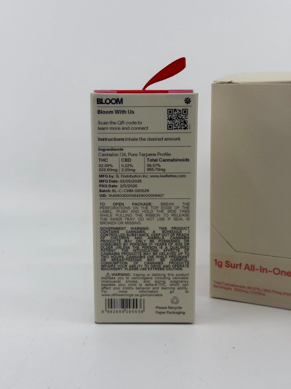 BLOOM CLASSIC 1G SURF DISPOSABLE