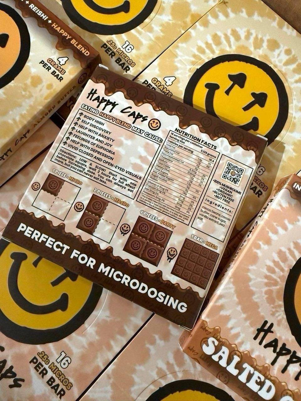 HAPPY CAPS DARK CHOCOLATE 4G BAR