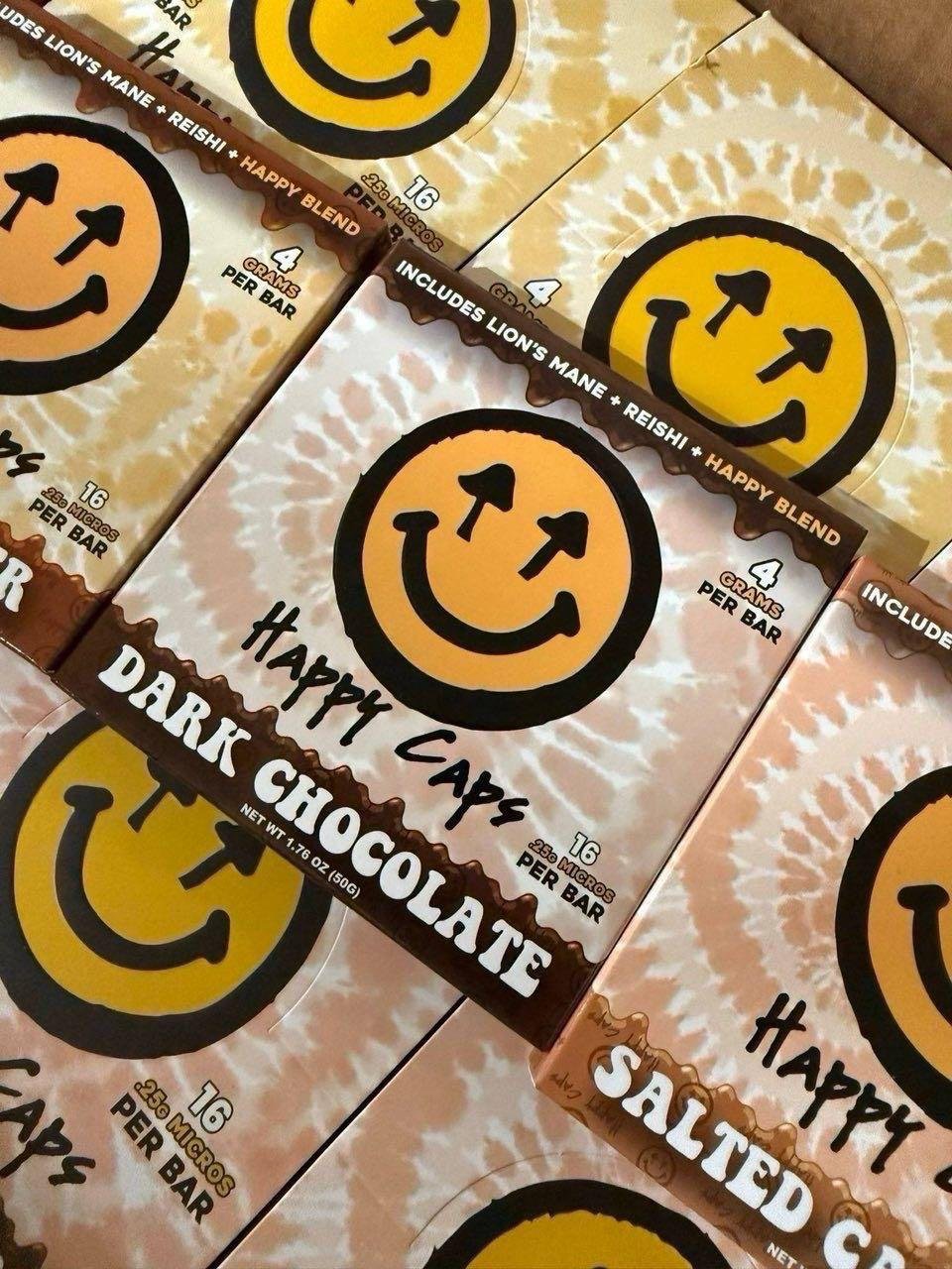 HAPPY CAPS DARK CHOCOLATE 4G BAR