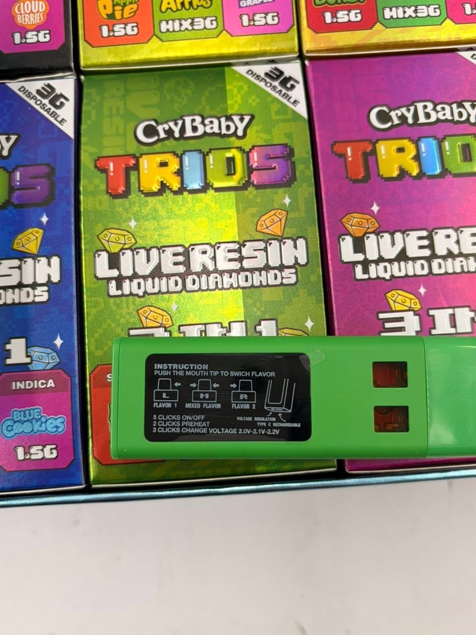 CRYBABY TRIOS 3G DISPOSABLE 3IN1 LIQUID DIAMONDS+LIVE RESIN - Image 7