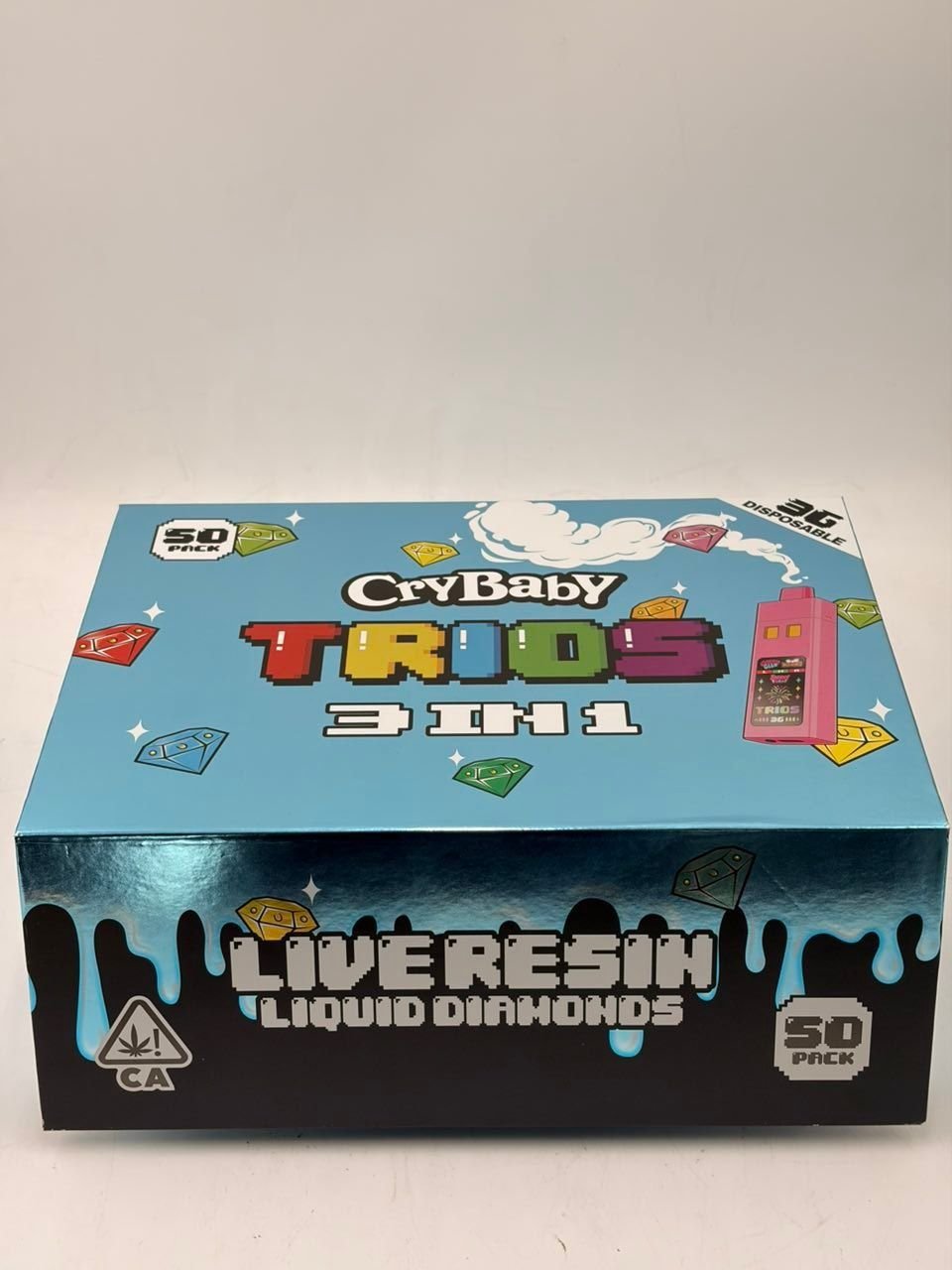 CRYBABY TRIOS 3G DISPOSABLE 3IN1 LIQUID DIAMONDS+LIVE RESIN - Image 3
